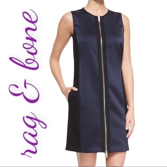 RAG & BONE Prospect Mixed Media Mini Sheath Dress, Size 2 - Picture 3 of 13